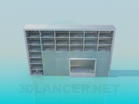 3d model Rack with shelves for books and a place for TV - preview