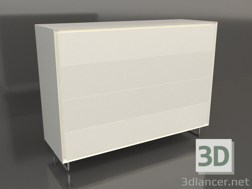 3 डी मॉडल दराज के चेस्ट टीएम 014 (1200x400x900, सफेद प्लास्टिक रंग) - पूर्वावलोकन