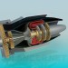 3d model Turbine of aircraft in cutaway - preview