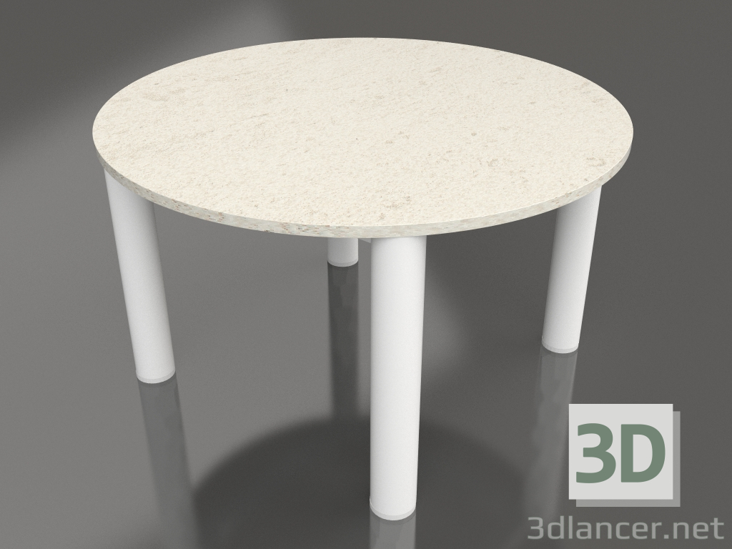 modello 3D Tavolino P 60 (Bianco, DEKTON Danae) - anteprima