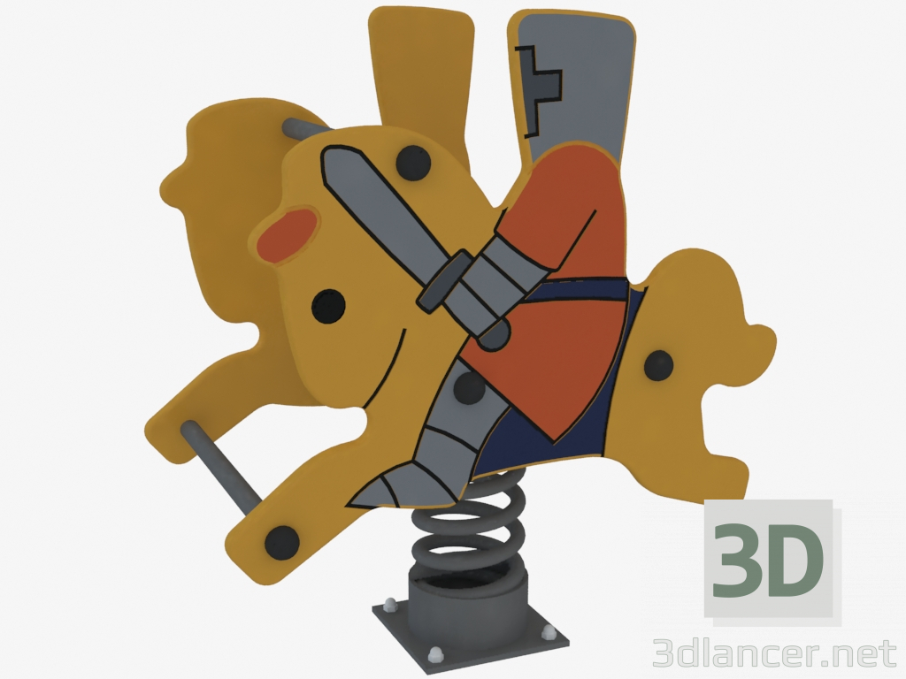 3D Modell Schaukelstuhl eines Kinderspielplatzes Ritter (6138) - Vorschau