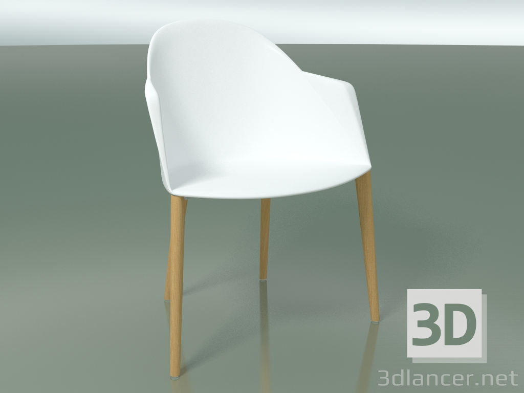 modello 3D Sedia 2223 (4 gambe in legno, polipropilene PC00001, rovere naturale) - anteprima