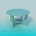 3d модель Круглий стіл з поличкою – превью