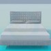 modèle 3D Lit avec tête de lit sommier à lattes - preview