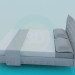 3 डी मॉडल चारपाई की अगली पीठ के साथ पट्टीदार बिस्तर - पूर्वावलोकन