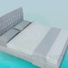 3D Modell Bett mit Lattenrost Kopfteil - Vorschau