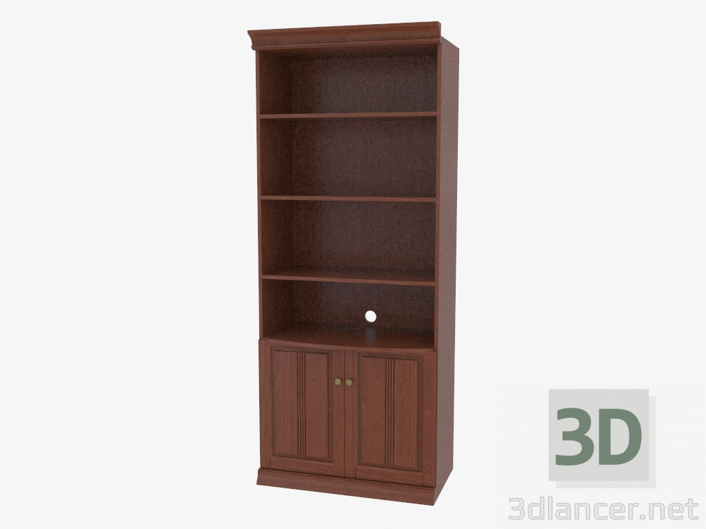 3D Modell Bücherregal mit offenen Regalen (3841-11) - Vorschau