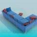 3d модель Огромный угловой диван – превью