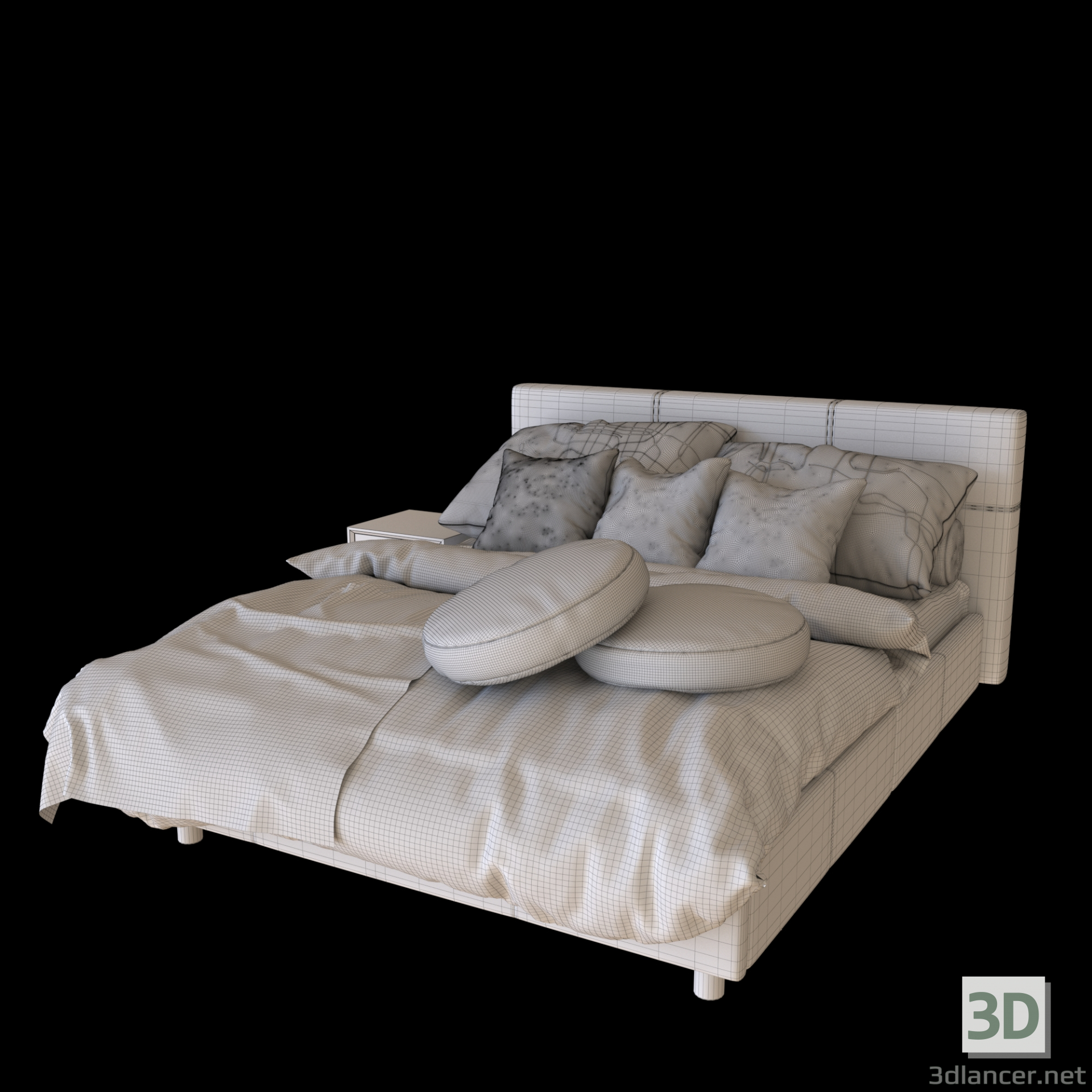 3 डी बिस्तर_01 मॉडल खरीद - रेंडर