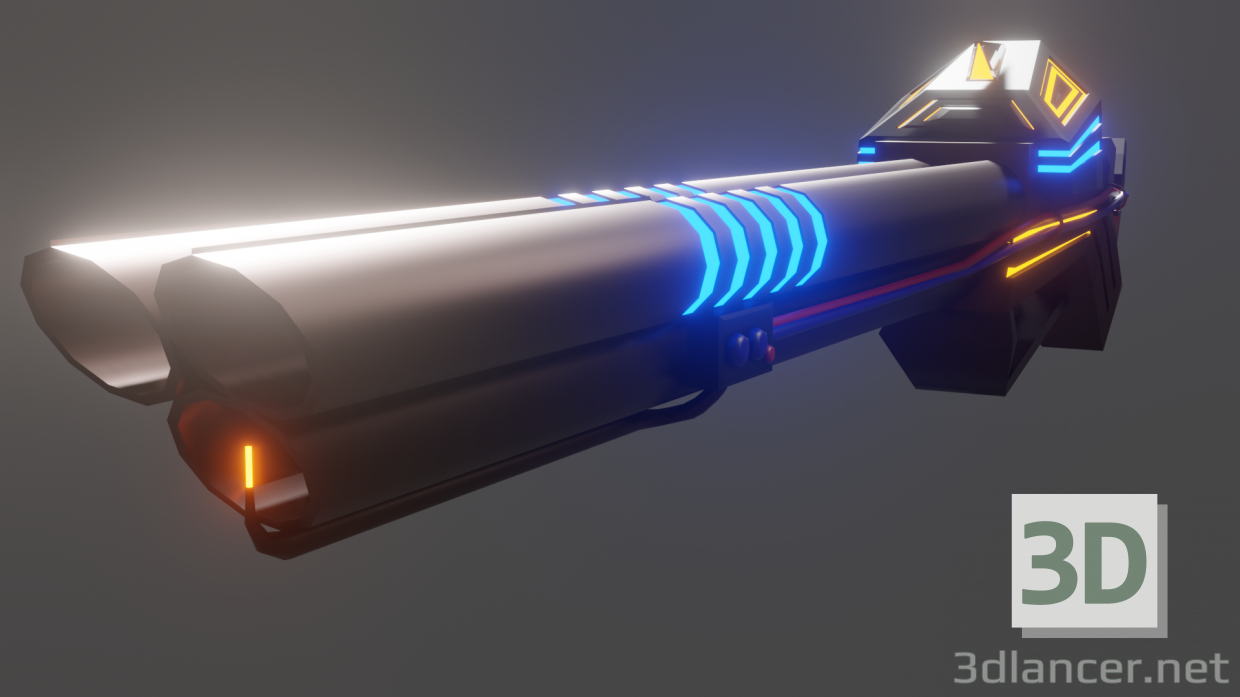 3D Bilim kurgu alev makinesi av tüfeği modeli satın - render