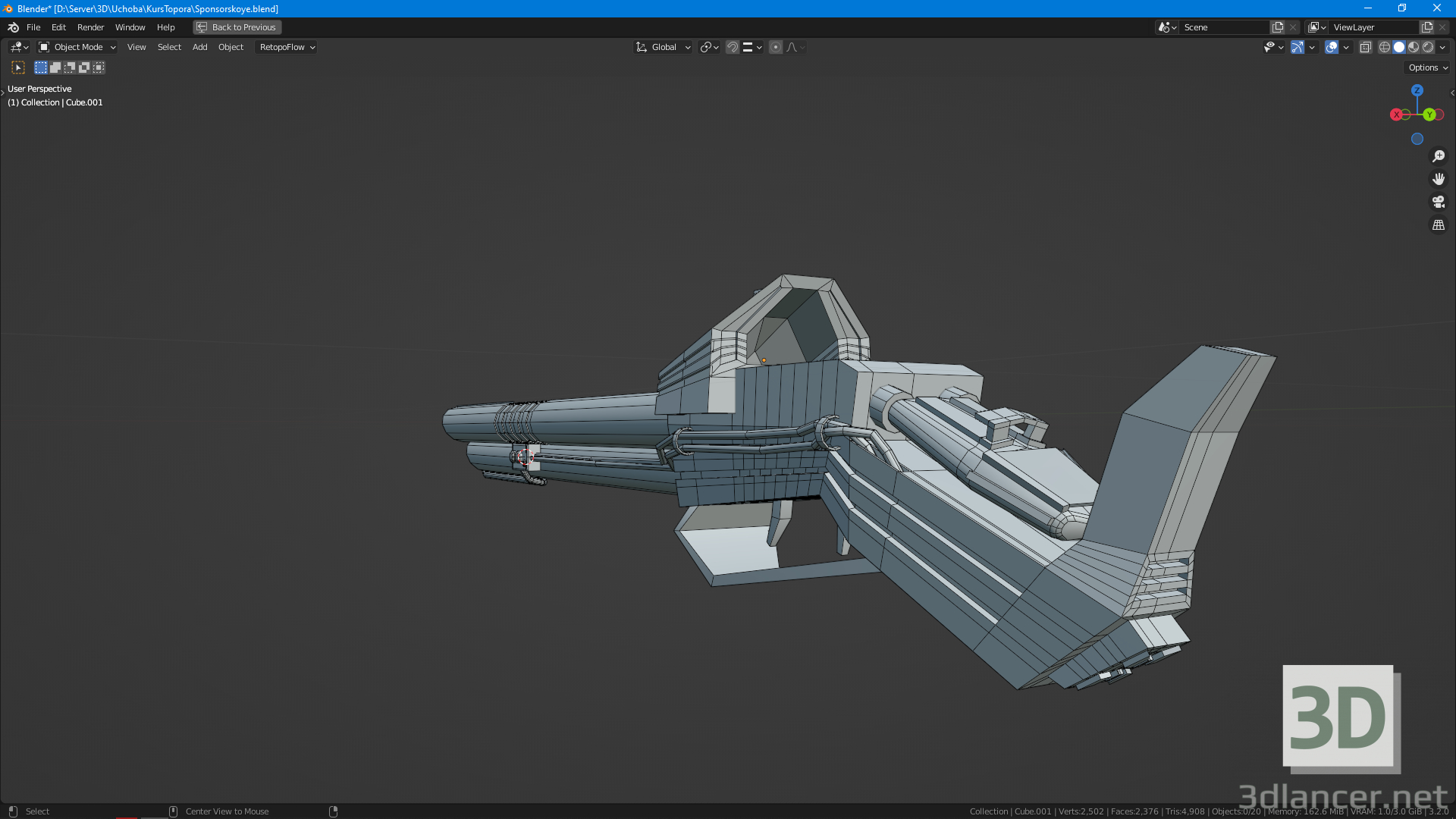 modello 3D di Fucile lanciafiamme fantascientifico comprare - rendering
