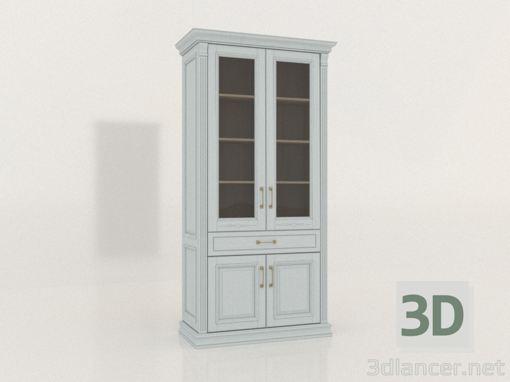 modèle 3D Vitrine à double porte avec verre (Laguna) - preview