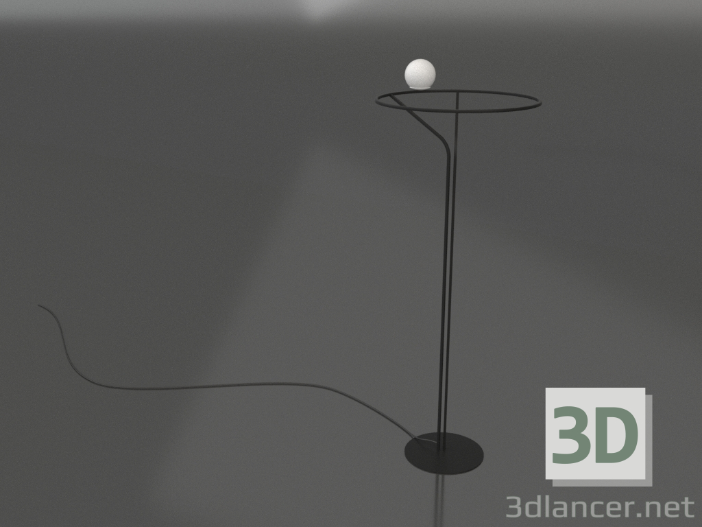 3d model Lámpara de pie (negro) - vista previa
