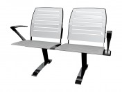 Double bench for conference with steel armrests