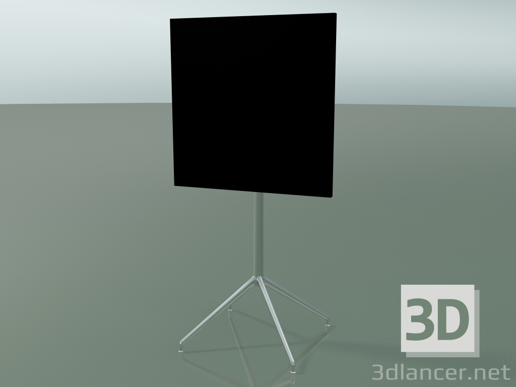 modello 3D Tavolo quadrato 5714, 5731 (H 105 - 69x69 cm, piegato, Nero, LU1) - anteprima
