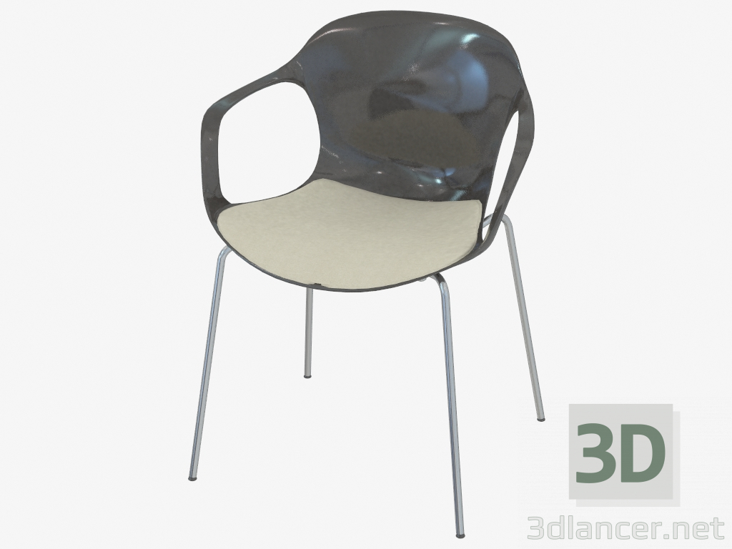 modello 3D Sedia su gambe con braccioli Nap - anteprima