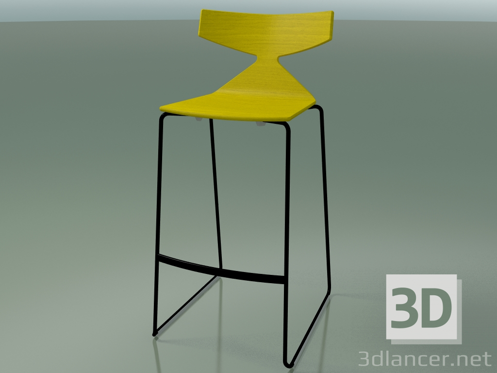 modello 3D Sgabello da bar impilabile 3704 (giallo, V39) - anteprima