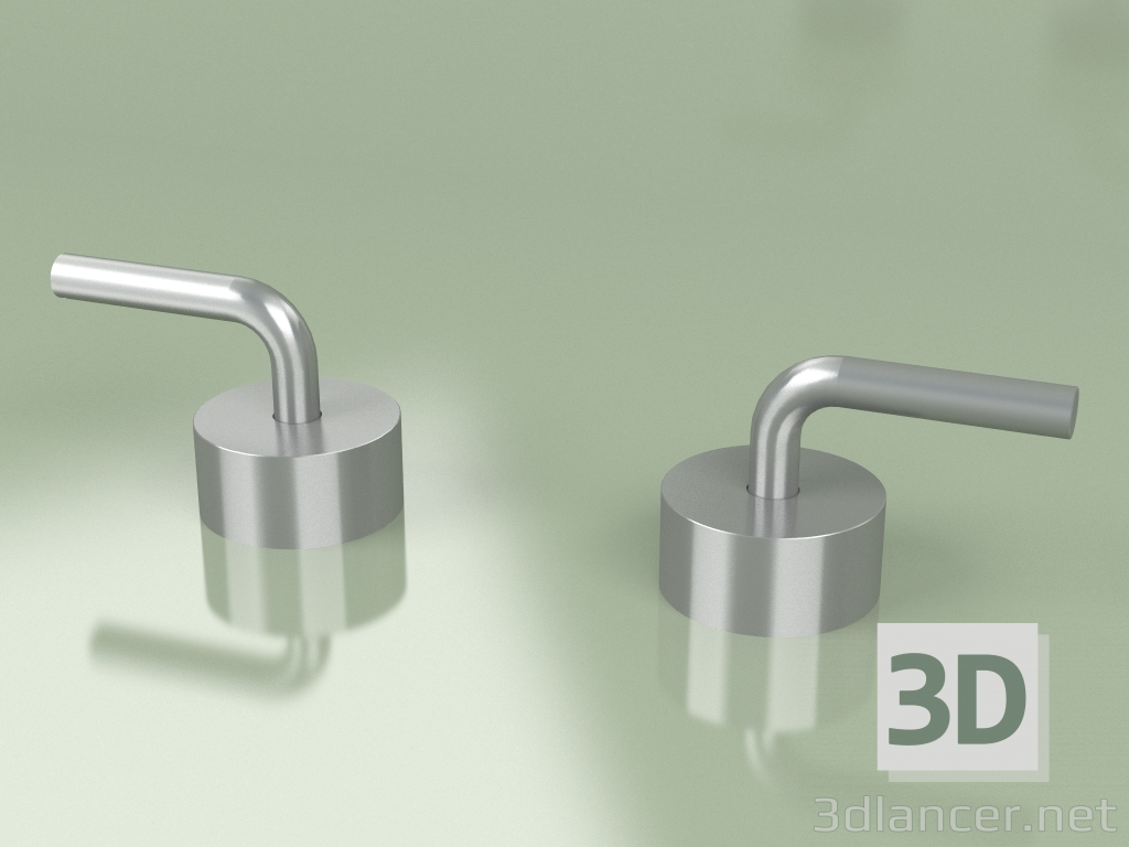 3d model Wall-mounted set of 2 mixing shut-off valves Ø 63 mm (14 51 V, AS) - preview