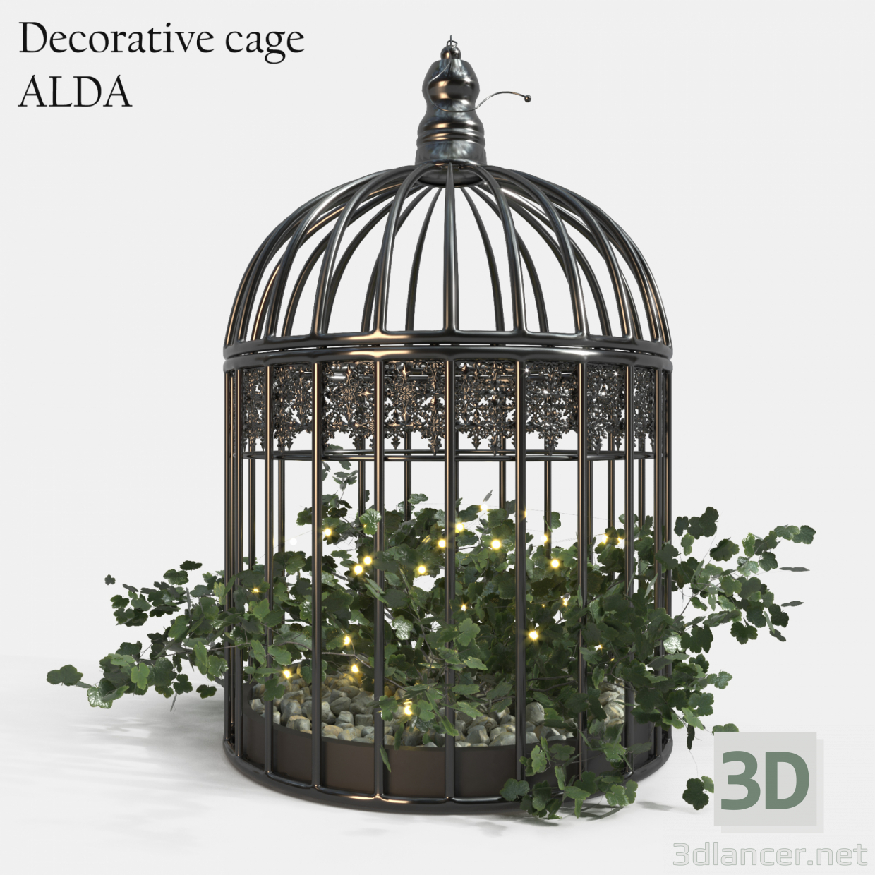 3d Decorative cage model buy - render