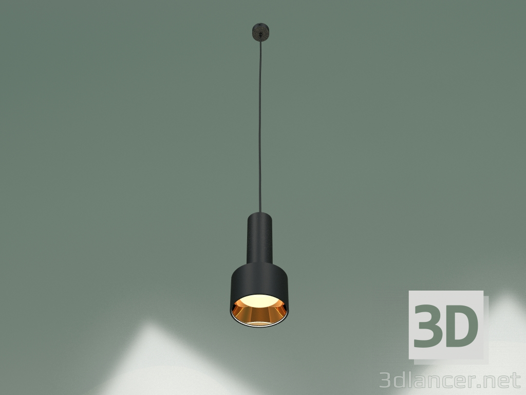 modello 3D Lampada a sospensione 50134-1 LED (nero-oro) - anteprima
