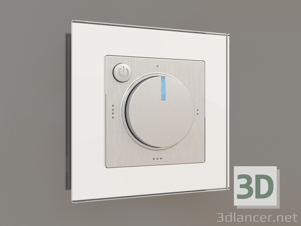 3d model Electromechanical thermostat for underfloor heating (silver corrugated) - preview