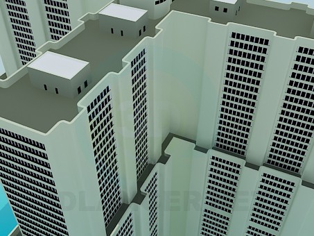 modèle 3D Un complexe de bureaux à plusieurs étages - preview
