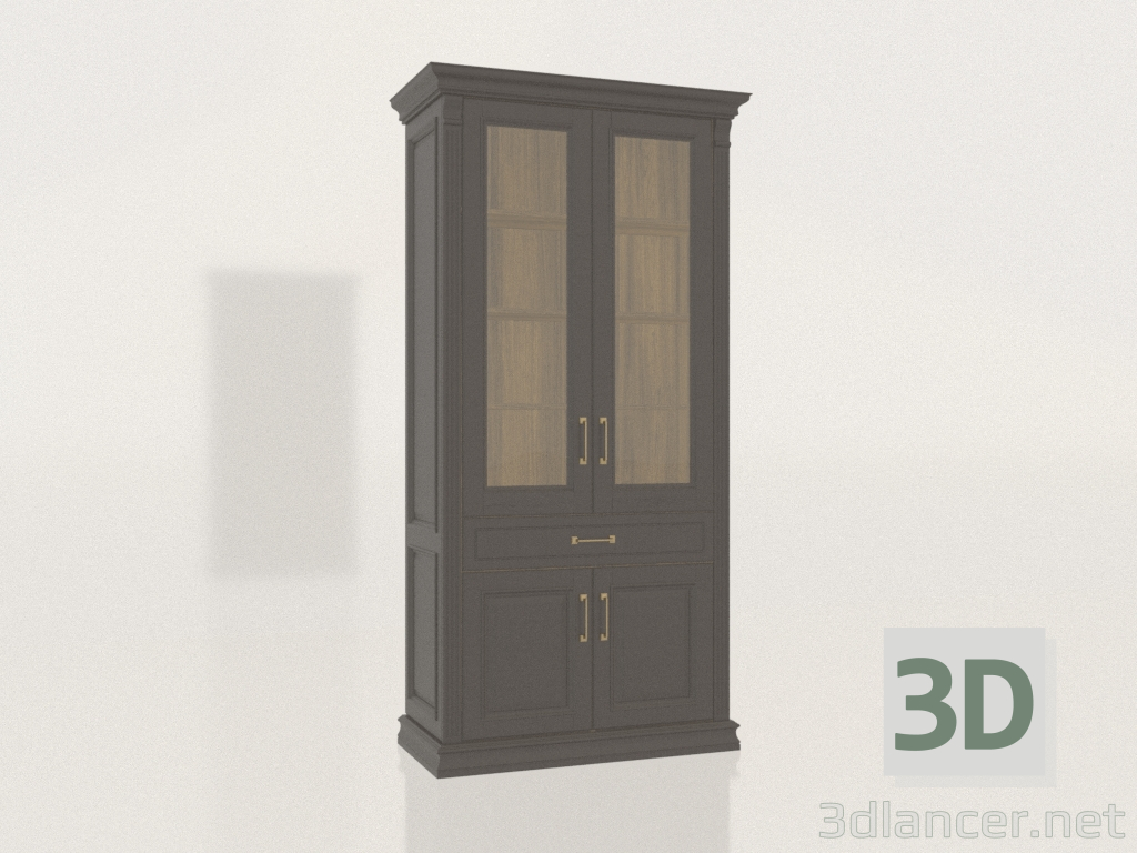 Modelo 3d Vitrine de duas portas com vidro (gótico) - preview