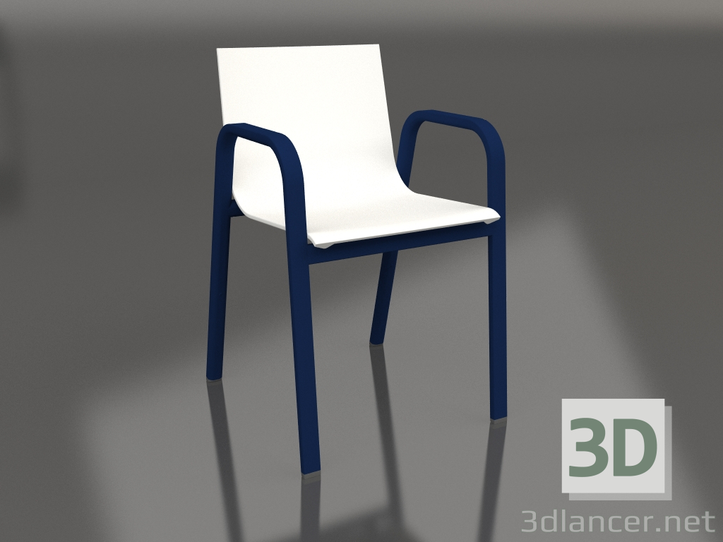 modello 3D Sedia da pranzo modello 3 (Blu notte) - anteprima