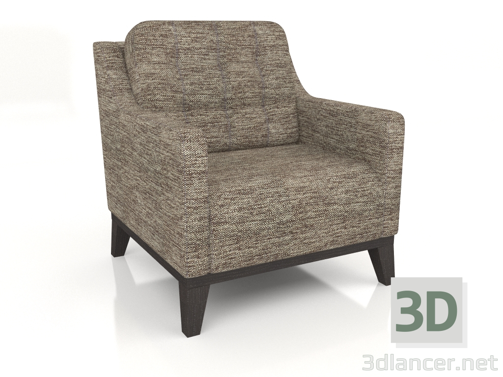 modèle 3D Fauteuil Prague (marron) - preview