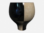 Dois tons Art Déco vaso vaso largo médio eggshell\black