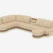 3d model Modular leather sofa with ottoman - preview