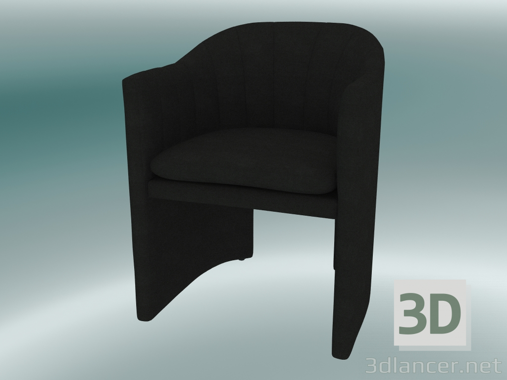 modèle 3D Chaise de salle à manger, mocassins de bureau (SC24, H 79 cm, 57x59 cm, Velours 11 pierres) - preview