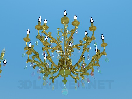3d model Candelabro con velas para el salón de fiesta - vista previa