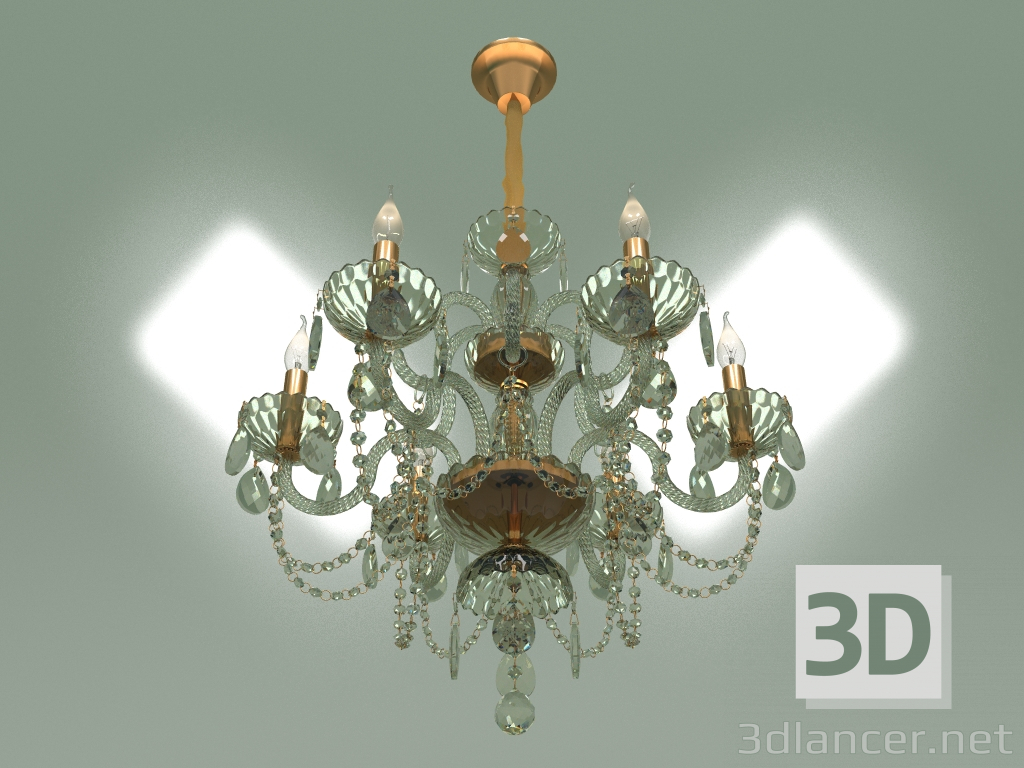 3d model Pendant chandelier 10097-6 (gold-tinted crystal) - preview