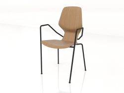 Stuhl auf Metallbeinen D16 mm mit Armlehnen