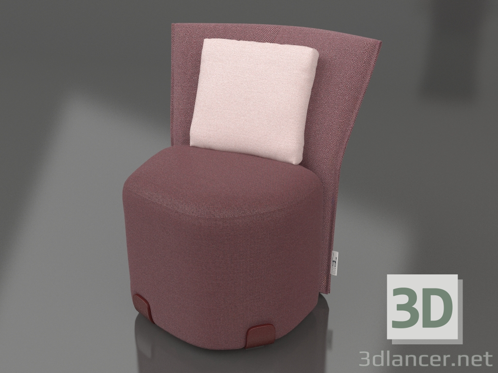 modello 3D Sedia da pranzo (Rosso vino) - anteprima