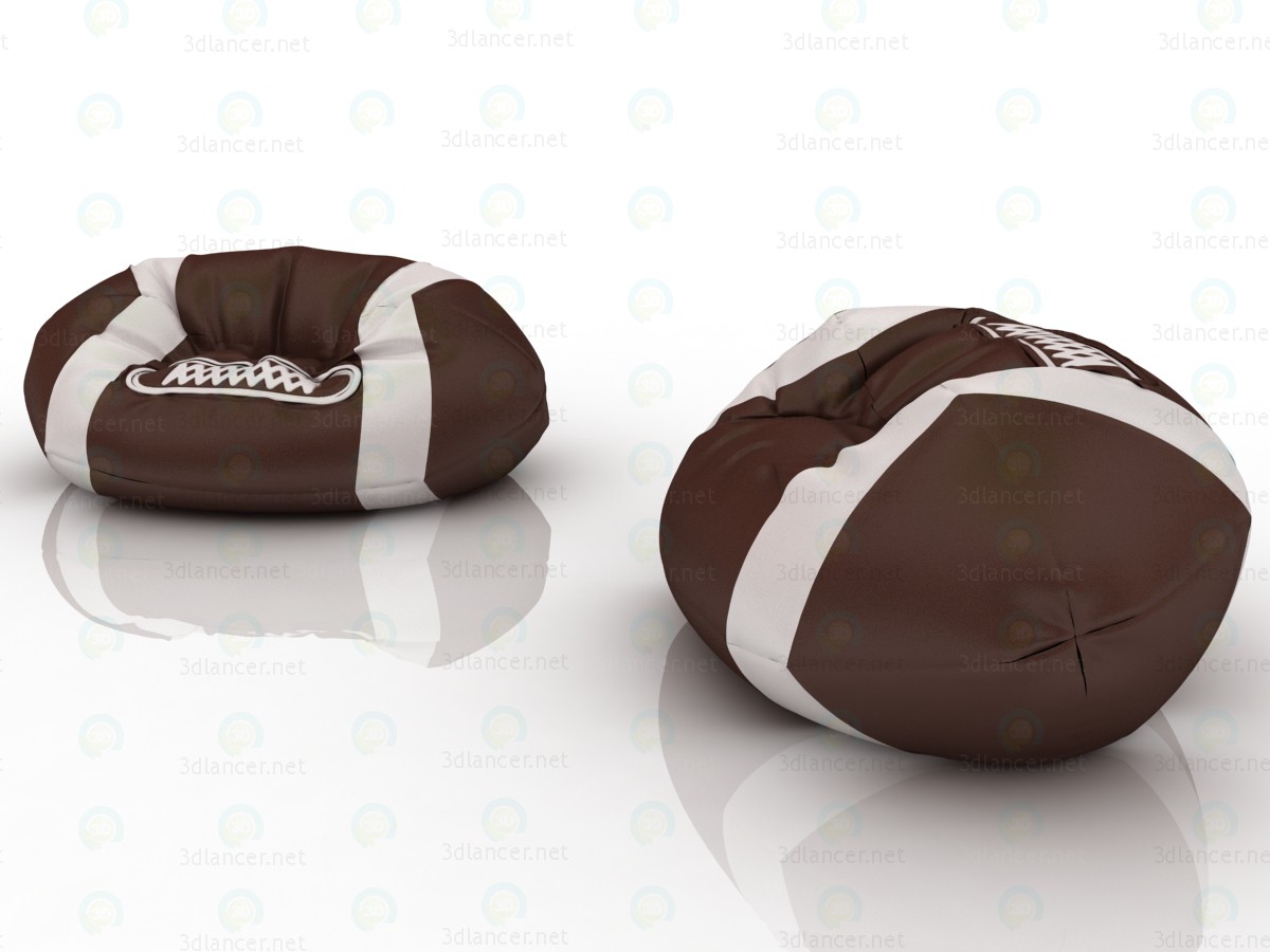 3D Rugby topu sandalye çanta için oyun odası modeli satın - render