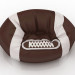 3d Кресло-мешок в форме мяча для регби для игровой комнаты модель купить - ракурс