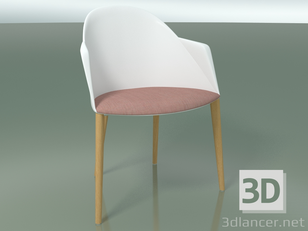 3d model Chair 2224 (4 wooden legs, with a pillow, PC00001 polypropylene, natural oak) - preview