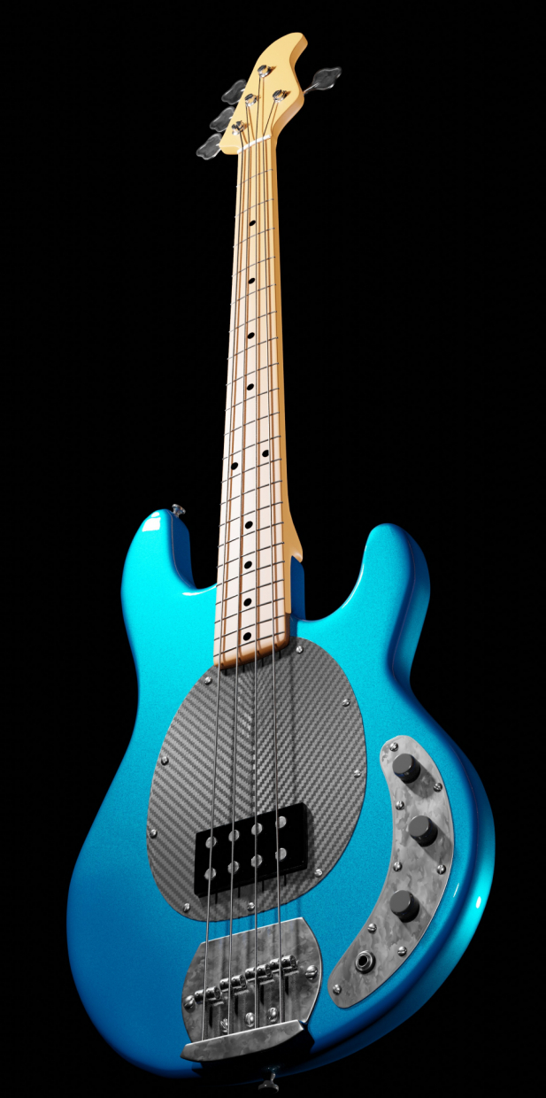 modello 3D di Basso, chitarra elettrica comprare - rendering