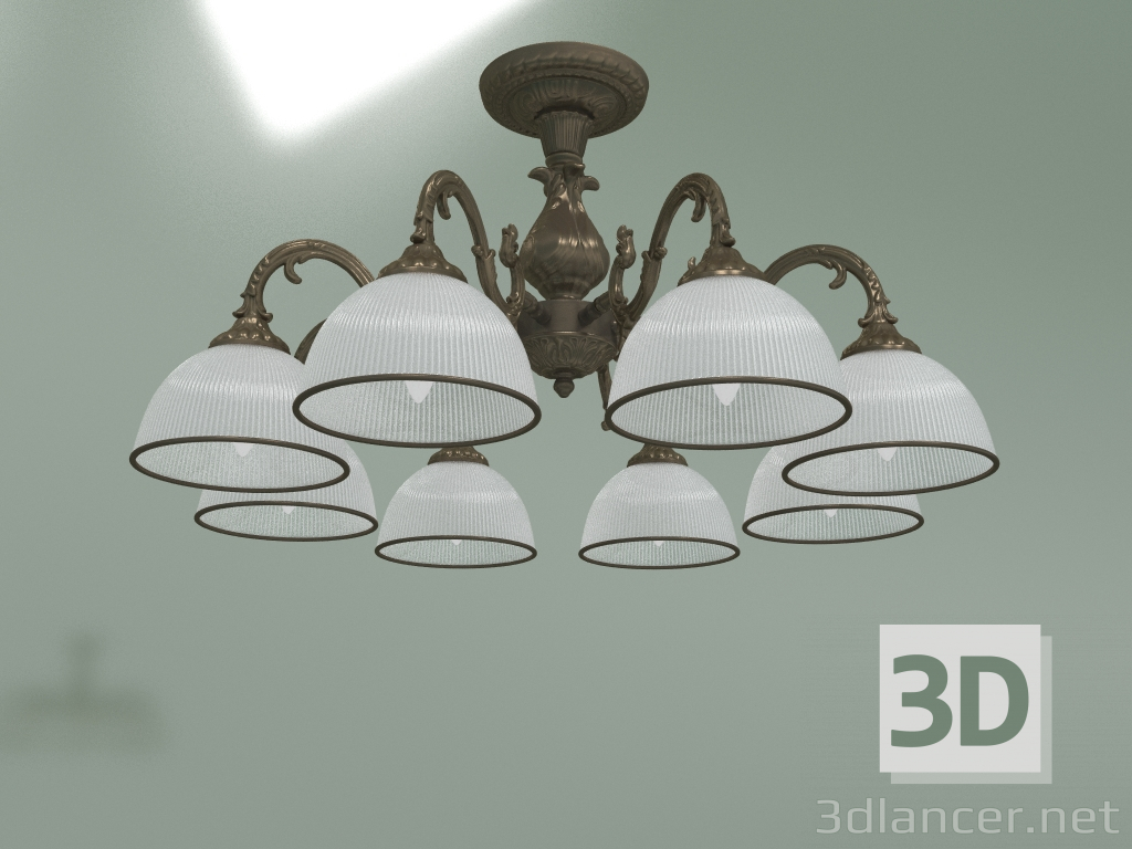 modello 3D Lampadario a soffitto Caldera 60106-8 (bronzo antico) - anteprima