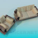 3D modeli Kanepe ve koltuk komple - önizleme