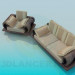 modèle 3D Canapé et fauteuil complet - preview