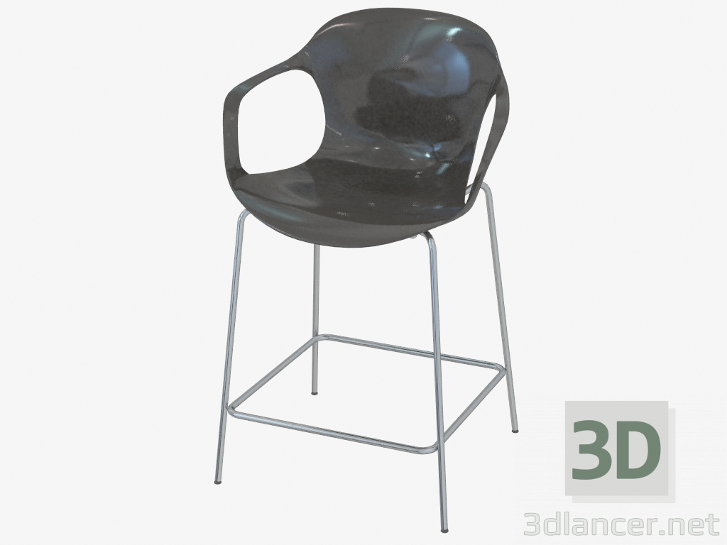 modello 3D Sedia da bar con braccioli Nap - anteprima