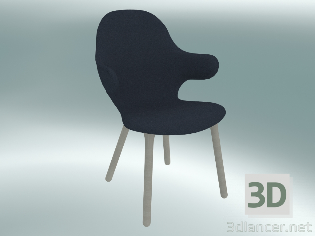 modèle 3D Fauteuil de chaise (JH1, 59x58 H 88cm, chêne blanc huilé, Divina - 793) - preview