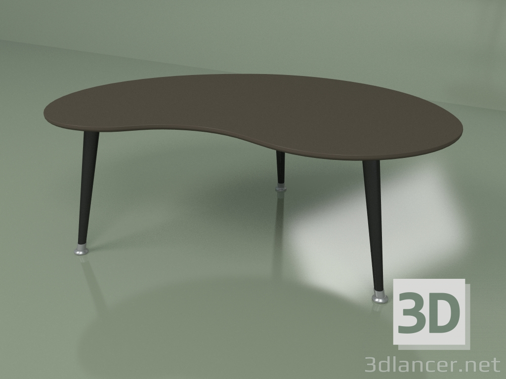 3 डी मॉडल किडनी कॉफी टेबल (गहरा भूरा) - पूर्वावलोकन