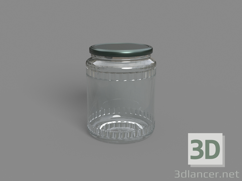 tarro con tapa 3D modelo Compro - render