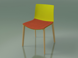 Sedia 0308 (4 gambe in legno, con cuscino sul sedile, rovere naturale, polipropilene PO 00118)