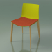 modèle 3D Chaise 0308 (4 pieds en bois, avec un coussin sur le siège, chêne naturel, polypropylène PO 00118) - preview