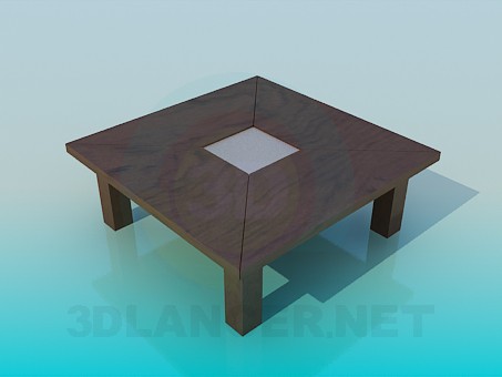 3d model Coffee table with thick legs - preview
